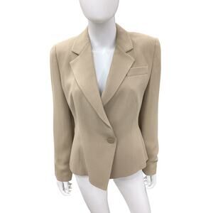 Emporio Armani Blazer Women’s Size S Made In Italy Two Button Closure Tan Color